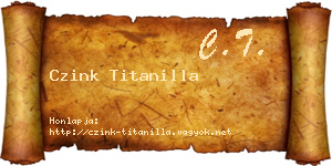 Czink Titanilla névjegykártya